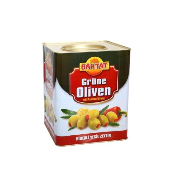 Olives vertes fourrées-paprika 10kg boîte
